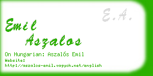 emil aszalos business card